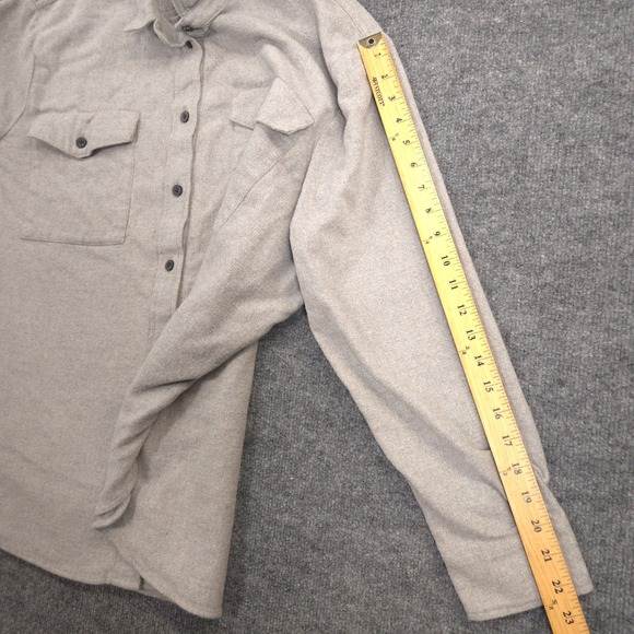 Madewell Flannel Shirt Womens XXL Light Gray Flap Pocket Oversized Ex Boyfriend - Picture 6 of 9